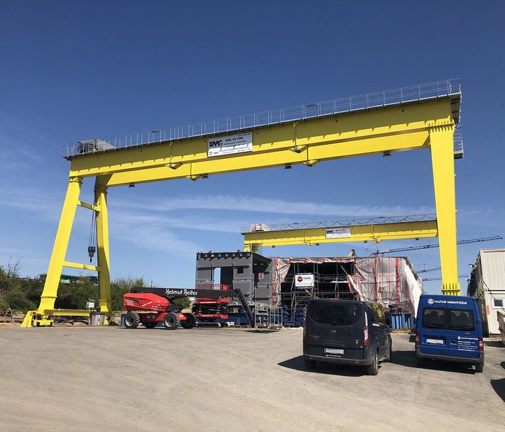 Stromag rail clamps help Kümsan Cranes to build new A40 Neuenkamp Duisburg Bridge